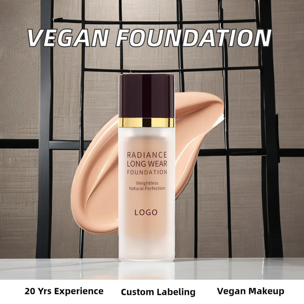High Quality Private Label Whitening Liquid Foundation Waterproof Vegan Concealer Sunscreen for Dark Skin Tones Makeup