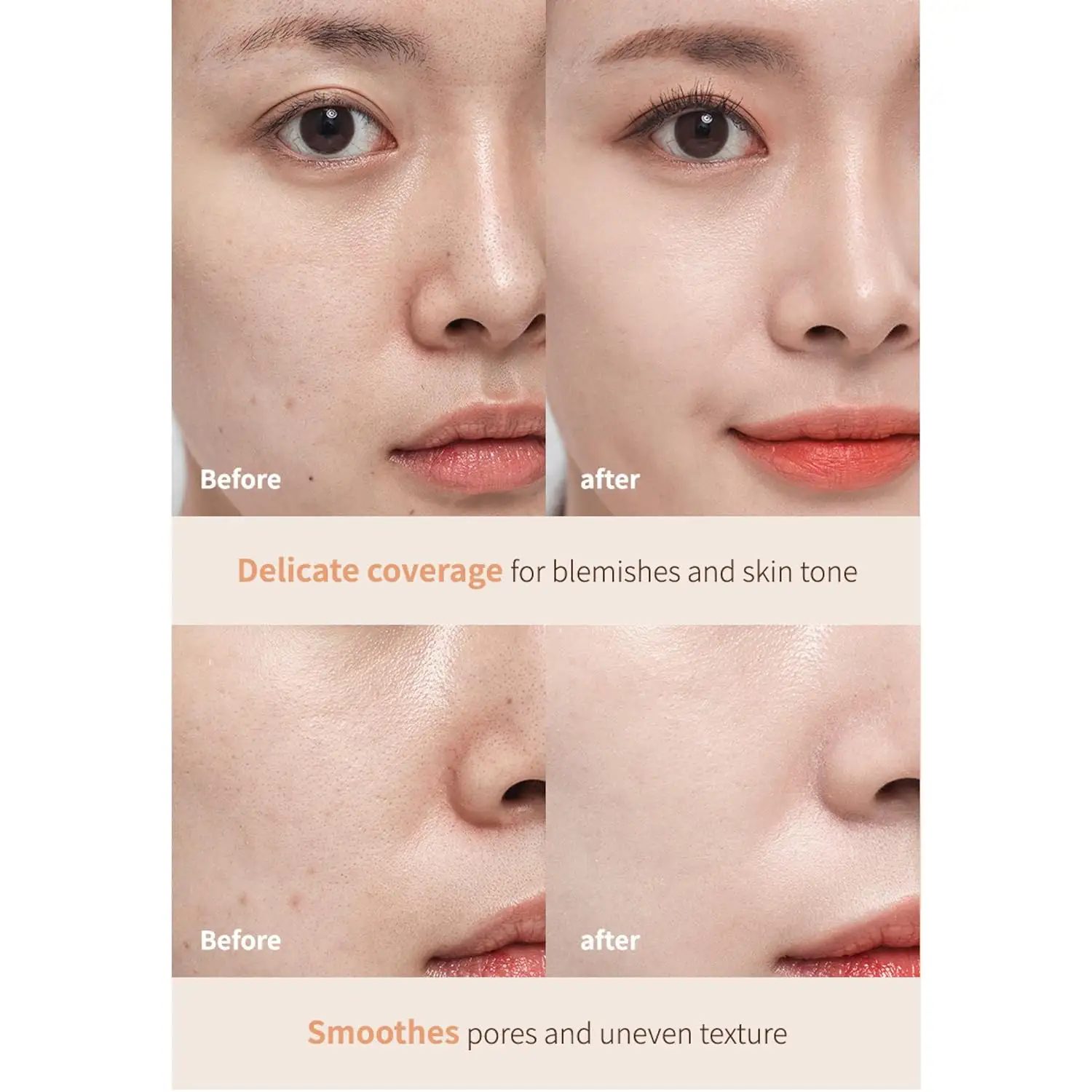 Korean Cosmetics Private Label BB Whitening Cream Liquid Foundation Matte Face Makeup with Pressed Powder