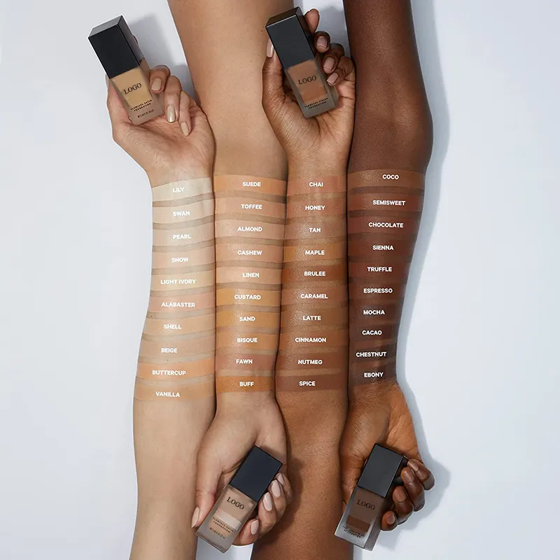 High Quality Private Label Waterproof Vegan Concealer Holding Makeup Whitening Liquid Foundation detail