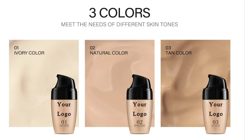 Hot Sell Natural BB Cream Face Care Foundation Concealer Oil Control Makeup Foundation Cream Brightening Face Foundation