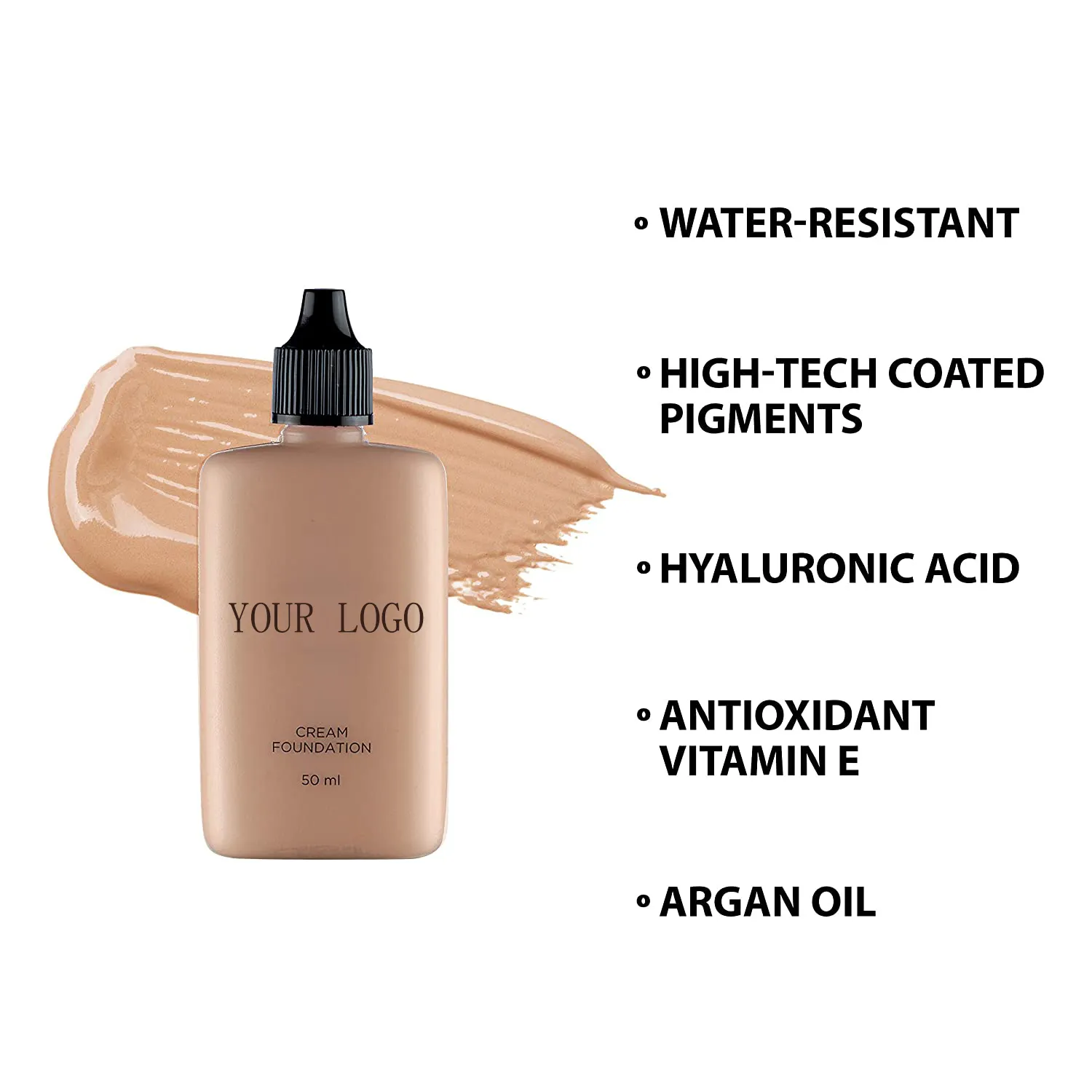 Wholesale Private Label Vegan Long Lasting Sweatproof Waterproof Makeup Face Foundation Liquid for 40 Colors Custom Party Logo