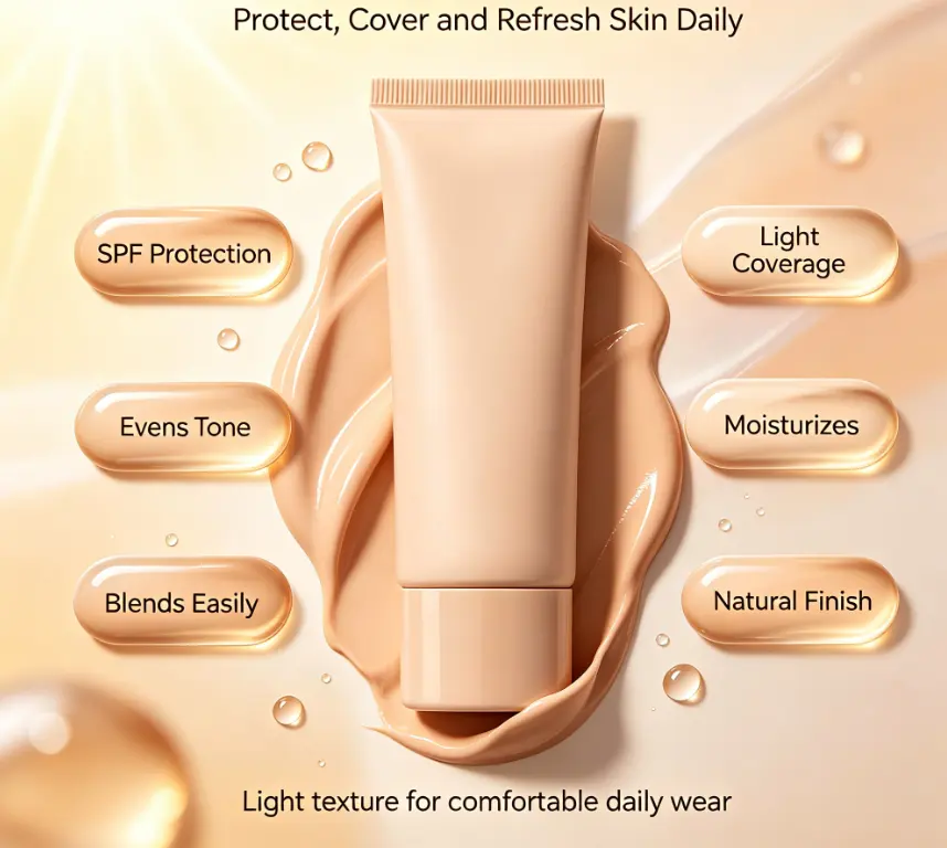 Tinted Sunscreen Oil-Free Anti-Aging Face Sunscreen with Natural Ingredients Private Label