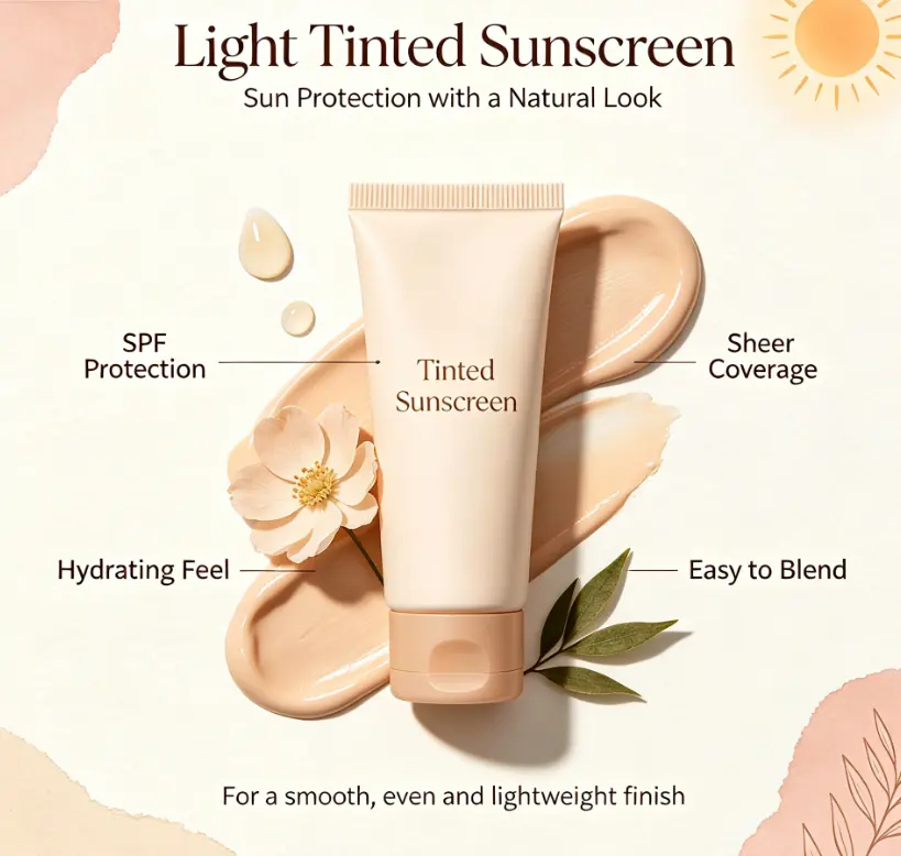 Tinted Sunscreen Oil-Free Anti-Aging Face Sunscreen with Natural Ingredients Private Label