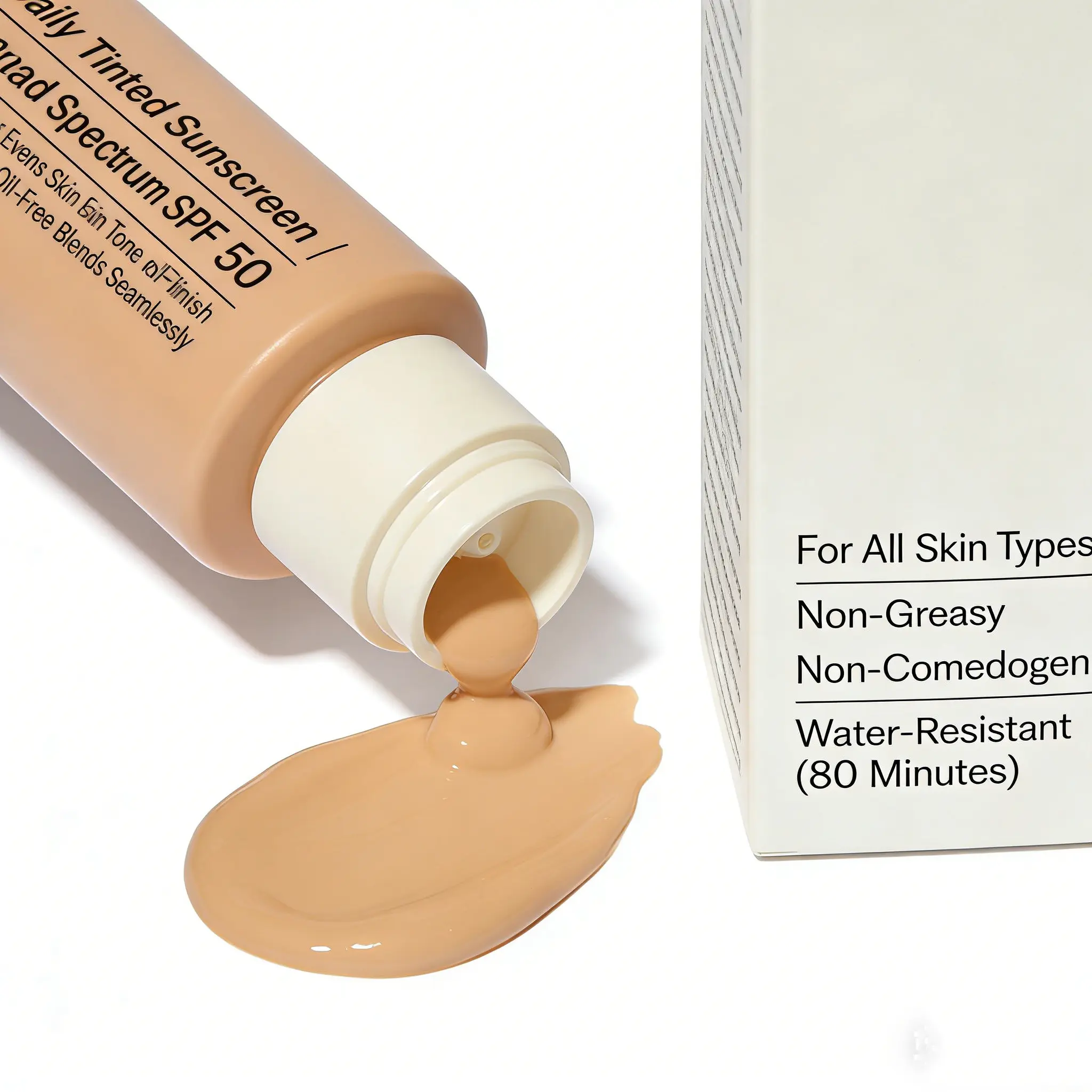 Natural Finish Tinted Sunscreen SPF 50 - Broad Spectrum & Non-Comedogenic for Daily Glow