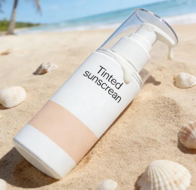 Tinted SPF50+ PA++++ Oil-Free Hydrating Vegan Sunscreen Cream for All Skin Types