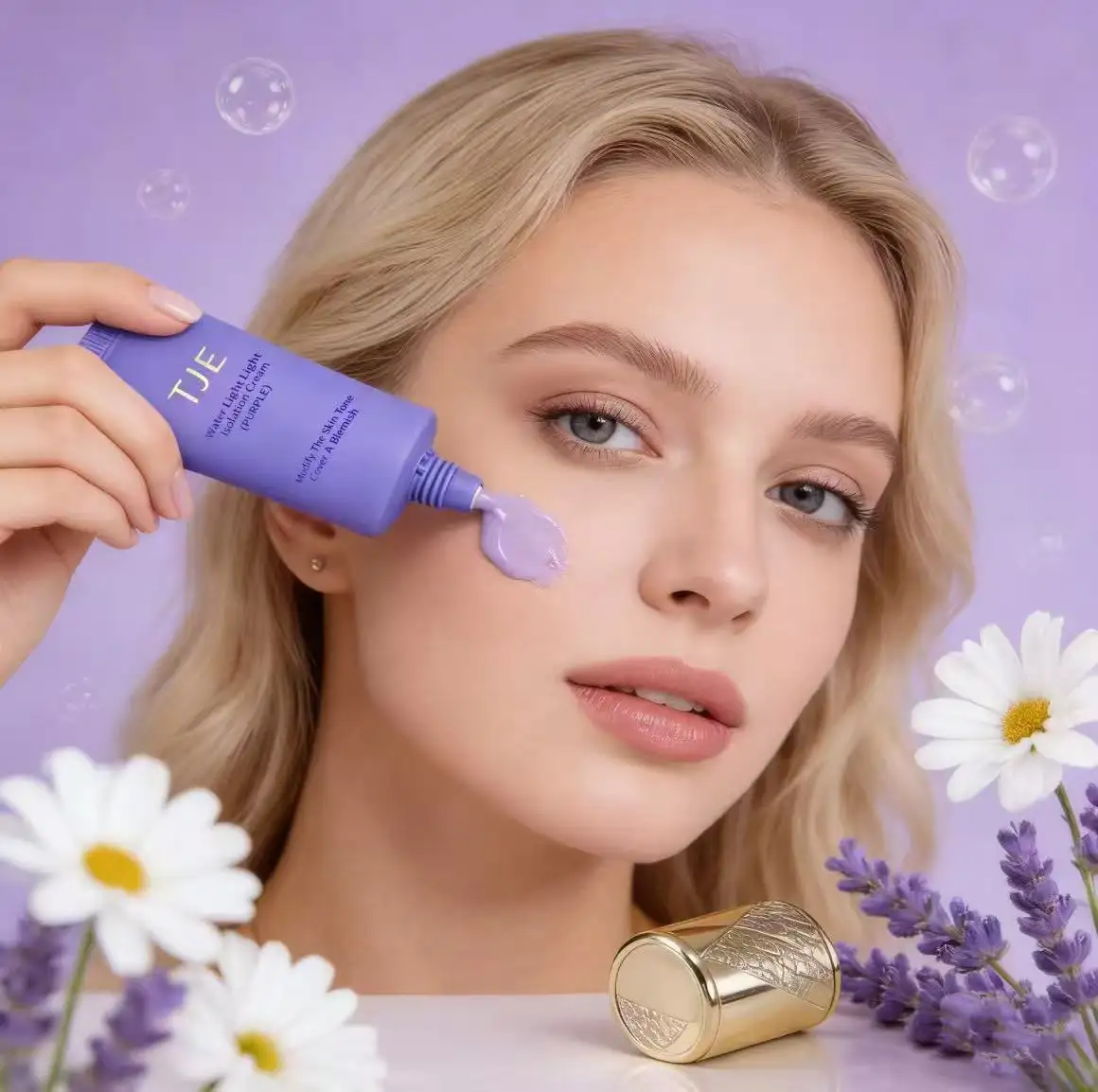 Natural Frost Purple Water-Light Effect Containing Niacinamide Alpha-Arbutin Cream Makeup Primer Moisturizer for All Skin Types