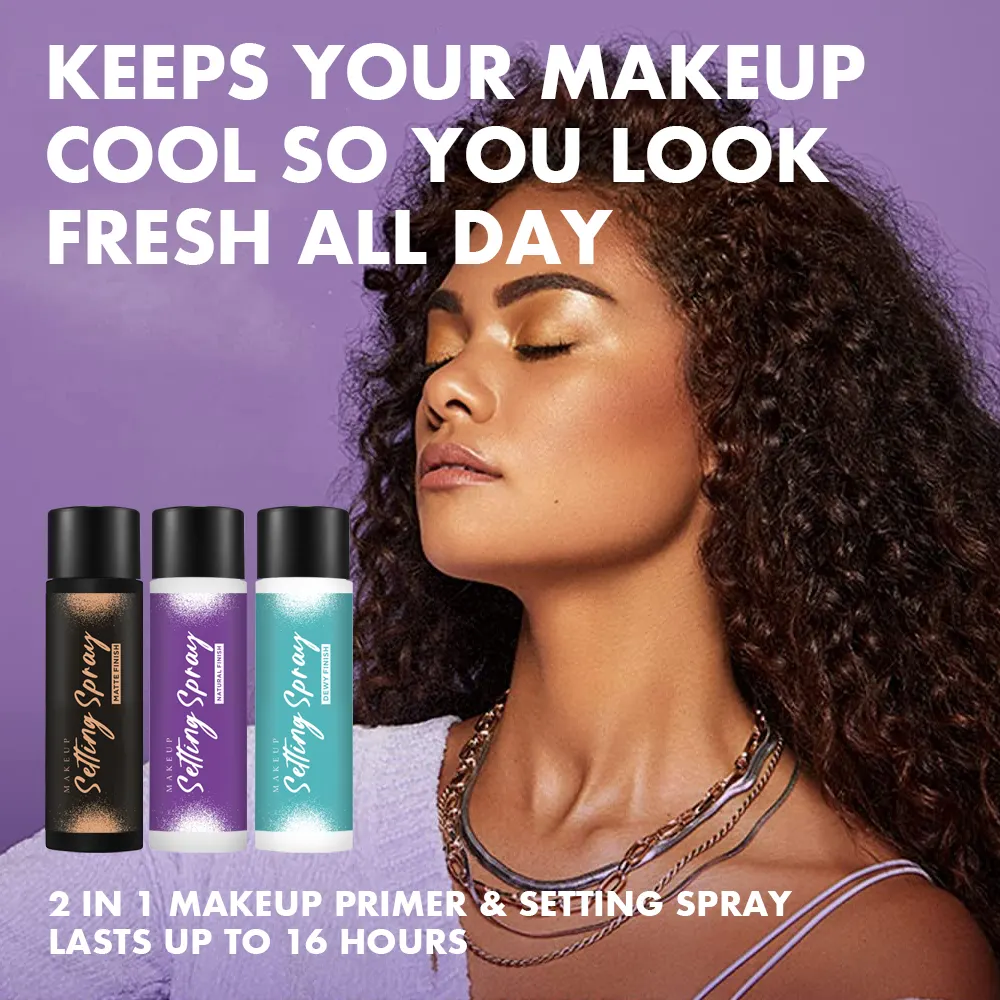Cosmetics All Day Wear Long Lasting Matte Finish Makeup Primer and Mist Finishing Setting Spray Fix Waterproof for Oily Skin