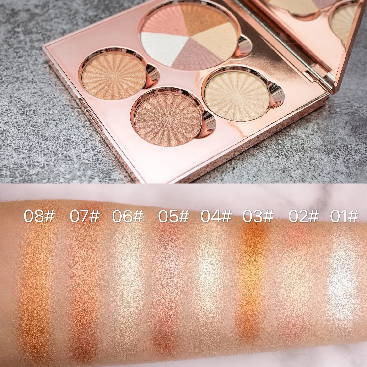 New Illuminator Glow Blusher Highlighter Loose Powder Palette Custom Logo Private Label OEM Mineral High Pigment Long Lasting