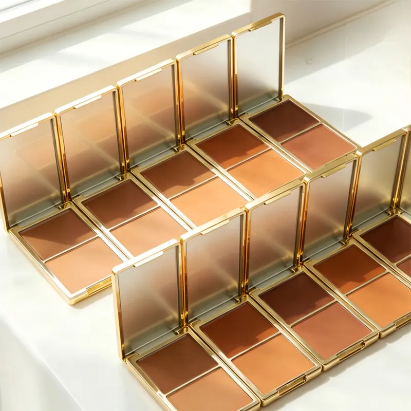 2 in 1 Cream & Powder Makeup Contour Palette Vegan High Pigment Long-Lasting & Waterproof Shadow Natural