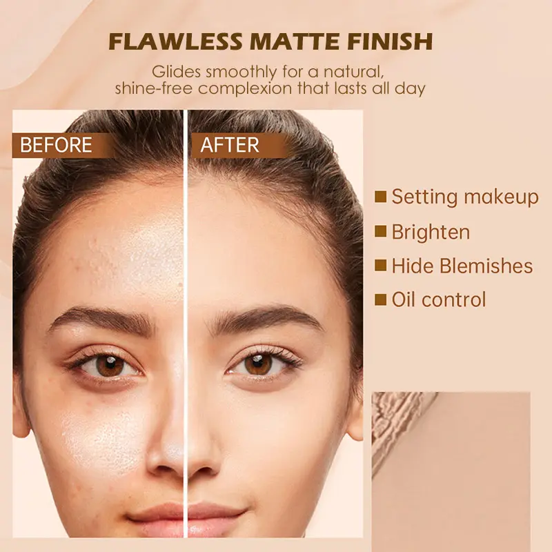Customizable Oil Control Private Label Full Coverage Waterproof Non-Comedogenic Long-lasting Matte Pressed High Quality Powder