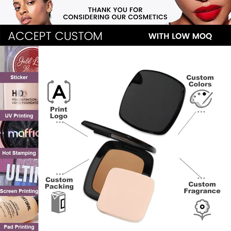 Customizable Oil Control Private Label Full Coverage Waterproof Non-Comedogenic Long-lasting Matte Pressed High Quality Powder