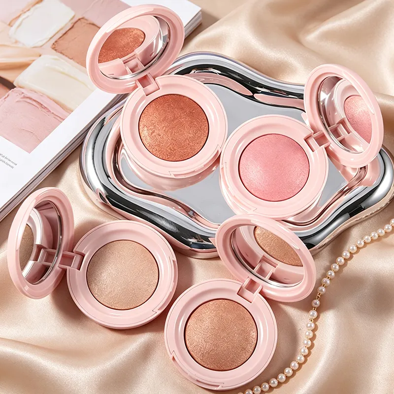 Bulk Two in One Buildable Blush and Highlight Palette Skincare Infused Vegan 12H Wear Long Lasting Pore Blurring Multi Use