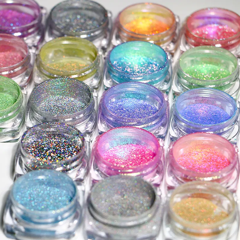 Fine Loose Glitter Metallic Shimmer High Pigment Powder Eye Shadow Duo Chrome Multichrome Chameleon Mica Pigment Dark Chemical
