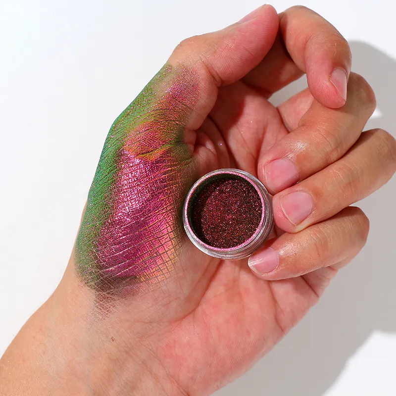 Fine Loose Glitter Metallic Shimmer High Pigment Powder Eye Shadow Duo Chrome Multichrome Chameleon Mica Pigment Dark Chemical