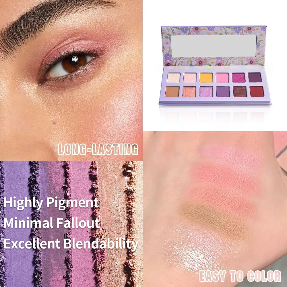 Private Label Wholesale Eye Cosmetic Eyeshadow Palette High Pigment Colorful Long Lasting Eyeshadow Palette