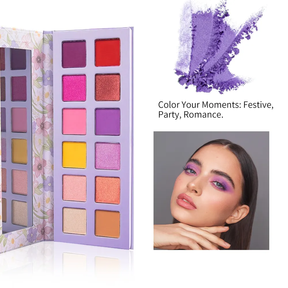 Private Label Wholesale Eye Cosmetic Eyeshadow Palette High Pigment Colorful Long Lasting Eyeshadow Palette