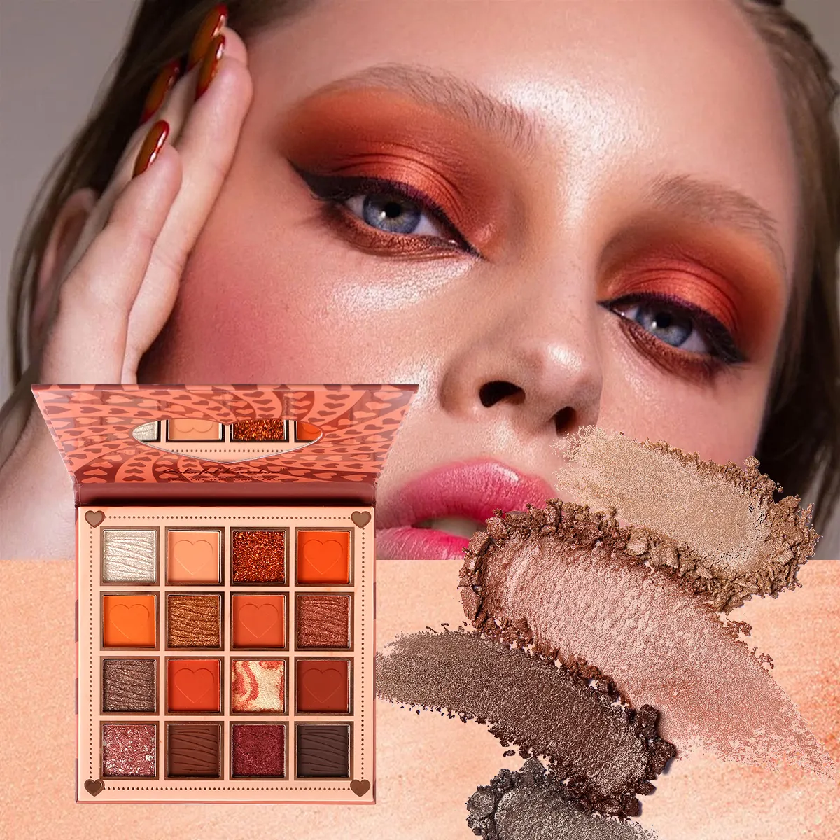 Professional 16 Color Shimmer Glitter Eye Makeup in Stock Eye Shadow High Pigment Eyeshadow Palette