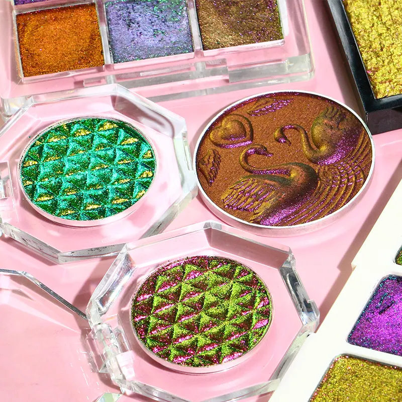 wholesale Shimmer Multichrome Duochrome Pressed chameleon Eyeshadow Palette