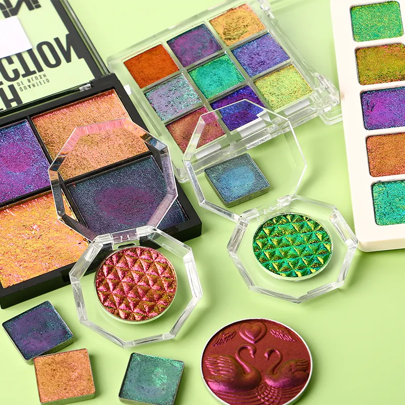 wholesale Shimmer Multichrome Duochrome Pressed chameleon Eyeshadow Palette