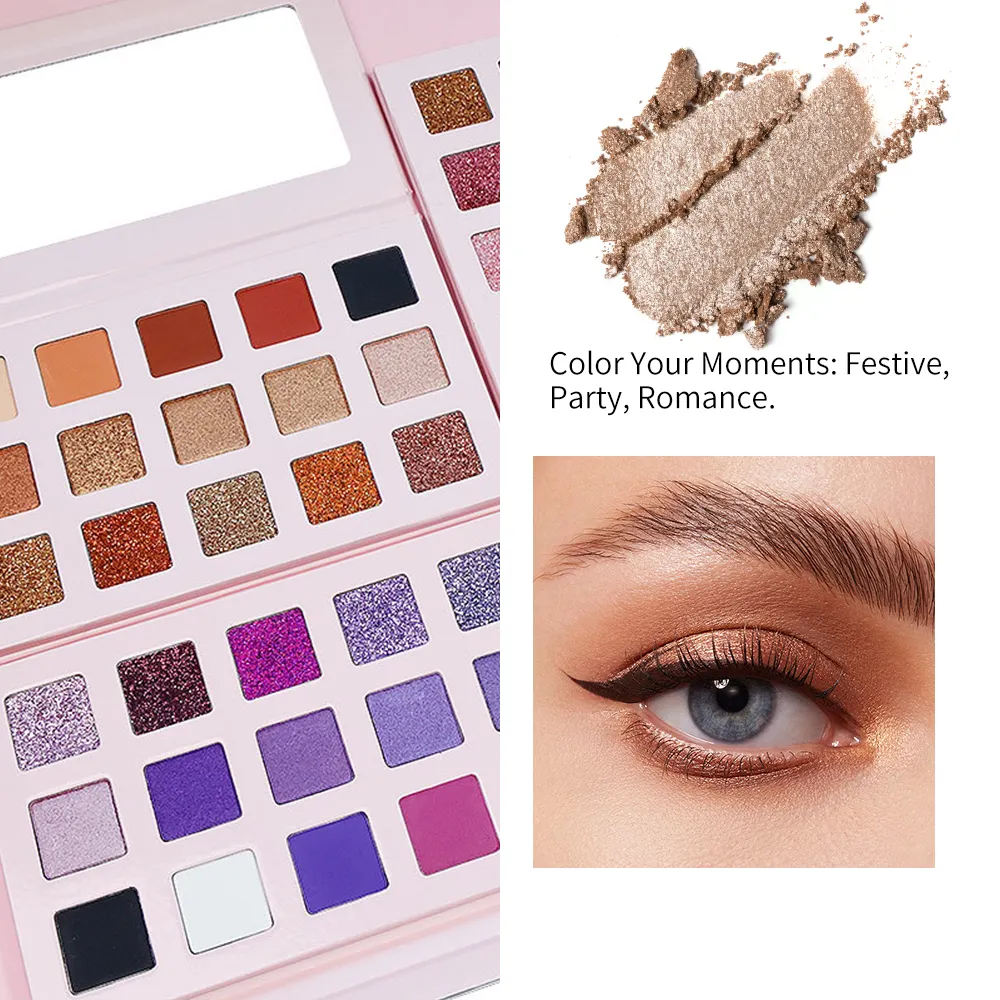 Factory High Quality Makeup Custom Logo High Pigment Eyeshadow Palette Low Moq Matte Eyeshadow Palette Private Label