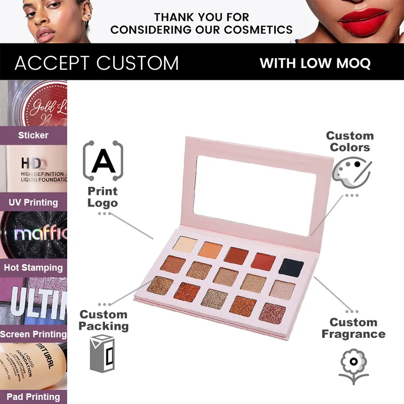 Factory High Quality Makeup Custom Logo High Pigment Eyeshadow Palette Low Moq Matte Eyeshadow Palette Private Label