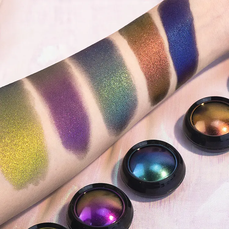 Private Label Luminous Glitter Eyeshadow Palette Powder Custom Logo Waterproof Long Lasting Chameleon Eye Shadow Makeup