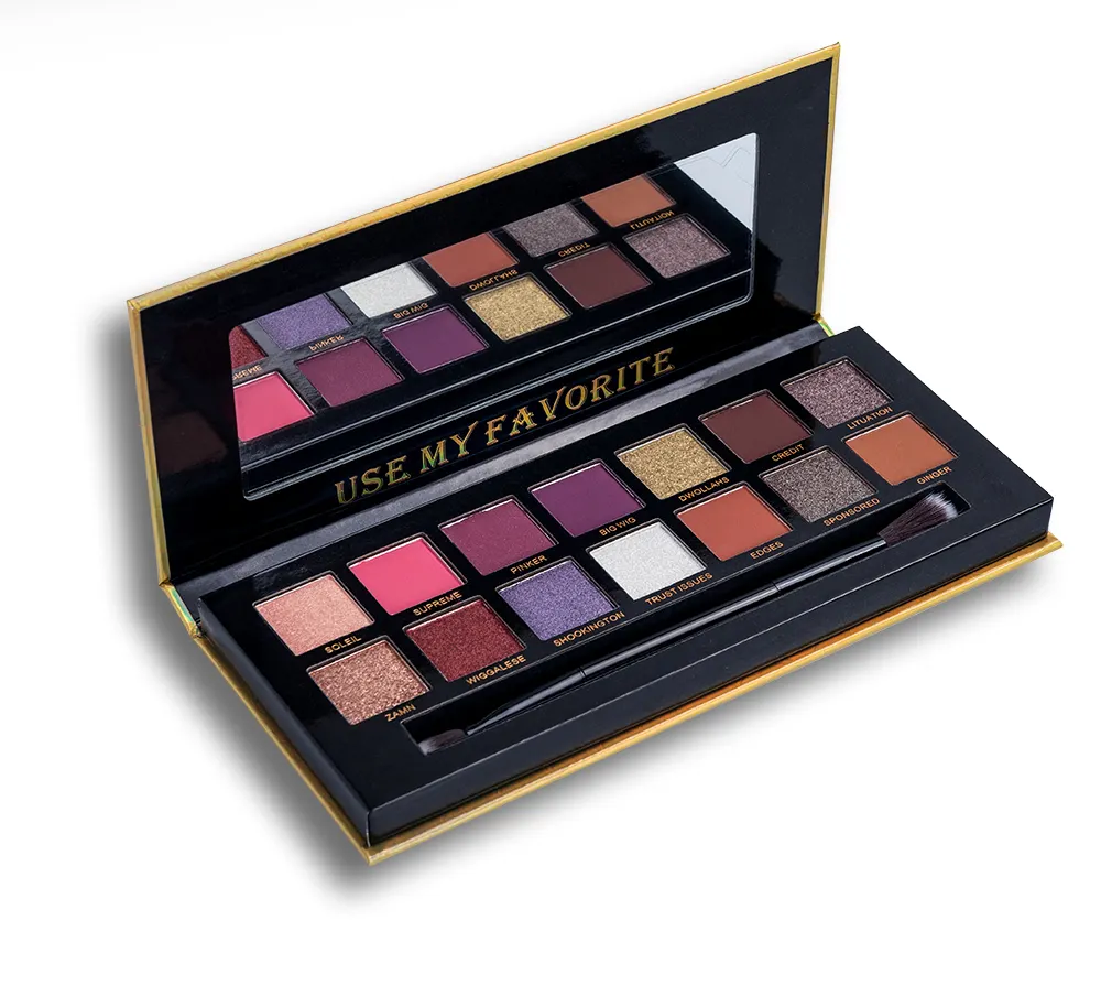 14 Colors Shimmer Matte Waterproof Long Lasting Fair Dark Skin Private Label Custom Printed Logo Powder Makeup Eyeshadow Palette