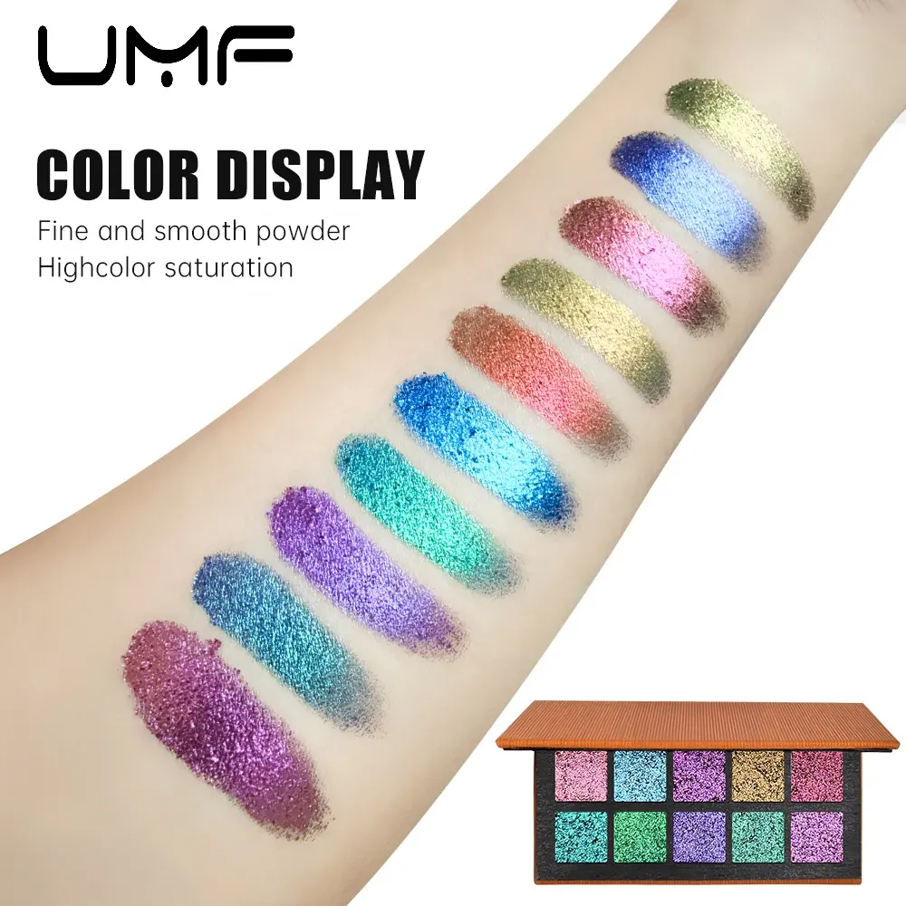Custom MultiChrome Luminous Mineral Eyeshadow Palette OEM High Pigment Cruelty Free 10-Color Chameleon Private Label