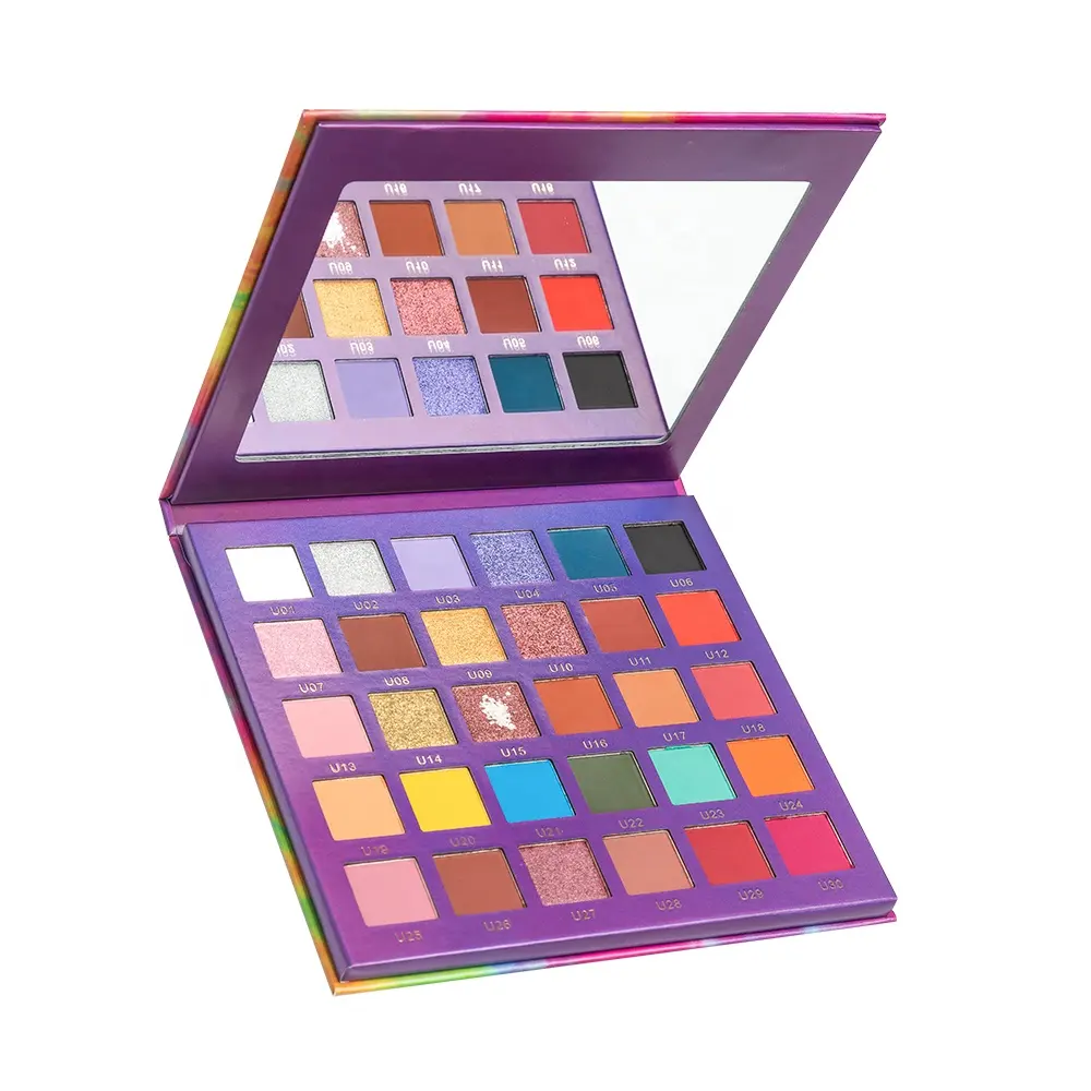 Waterproof Chemical-Based Eyeshadow Palette Private Label Shimmer Finish Long-Lasting Formula Custom Logo Wholesale 30 Colors