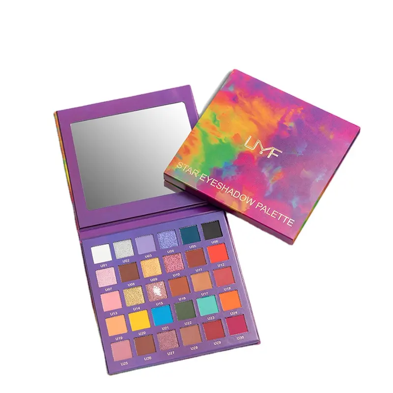 Waterproof Chemical-Based Eyeshadow Palette Private Label Shimmer Finish Long-Lasting Formula Custom Logo Wholesale 30 Colors
