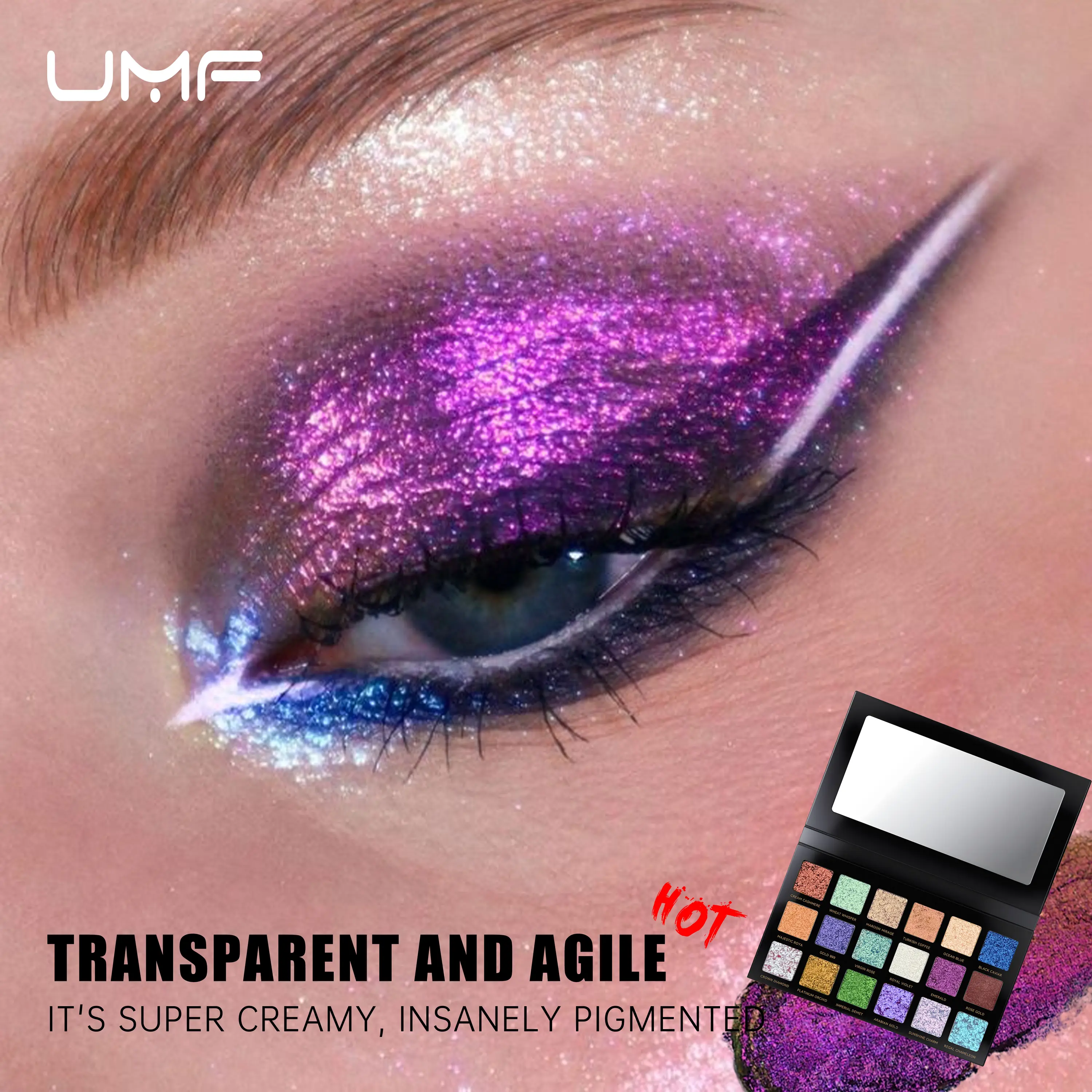 Custom Eyeshadow Palette OEM Chameleon Eyeshadow Waterproof Long Lasting Luxury 18 Colour Multi Chrome Eyeshadow Private Label