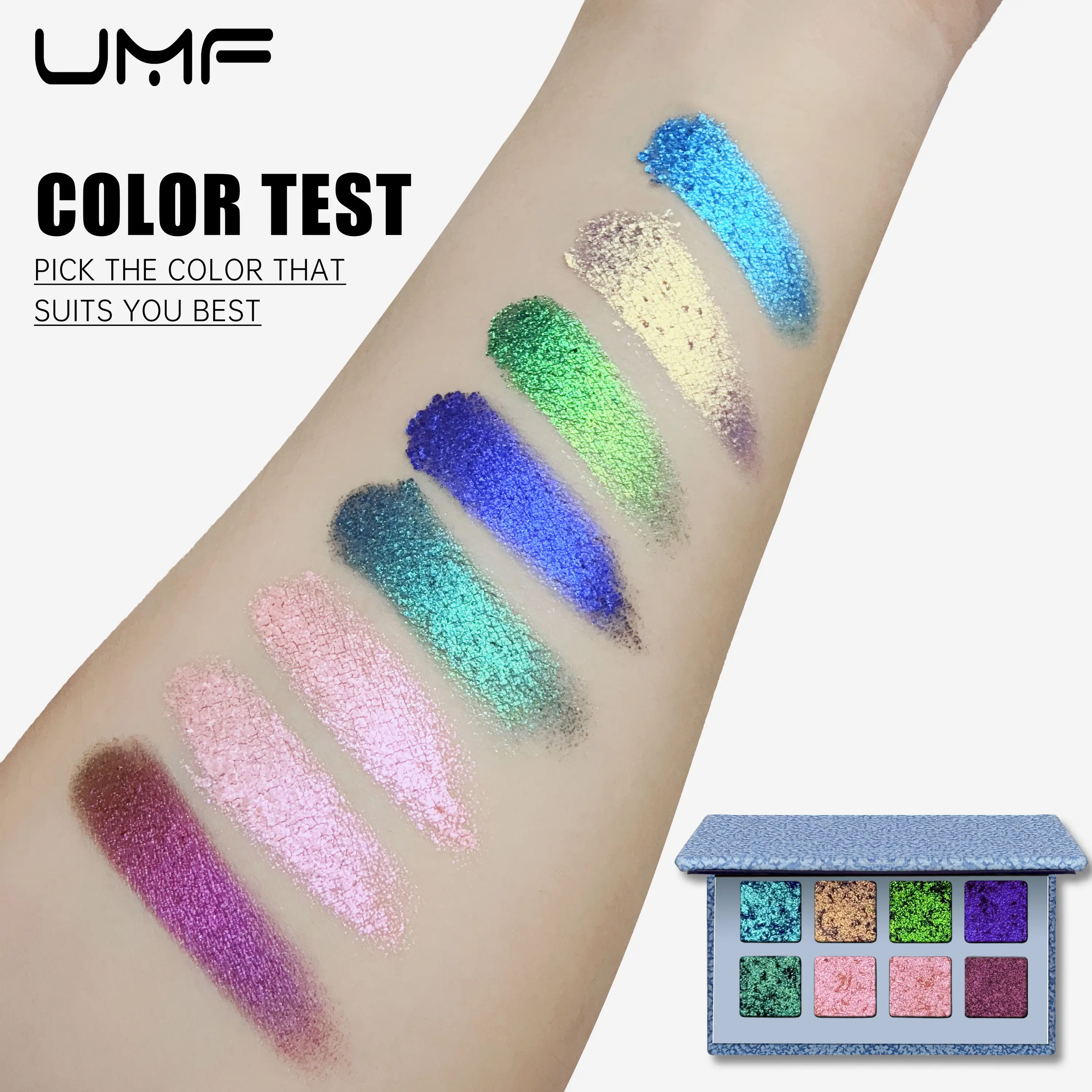 Custom MultiChrome Eyeshadow Palette OEM Cosmetics High Pigment Glitter 8 Colour Chameleon Eyeshadow Palette Private Label
