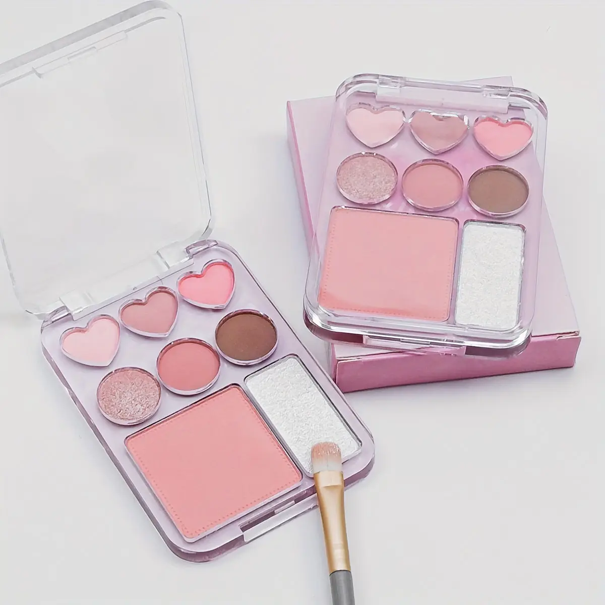 8 Colors Love Powder Eyeshadow Palette OEM Makeup Highly Pigmented Waterproof Long Lasting Matte Private Label