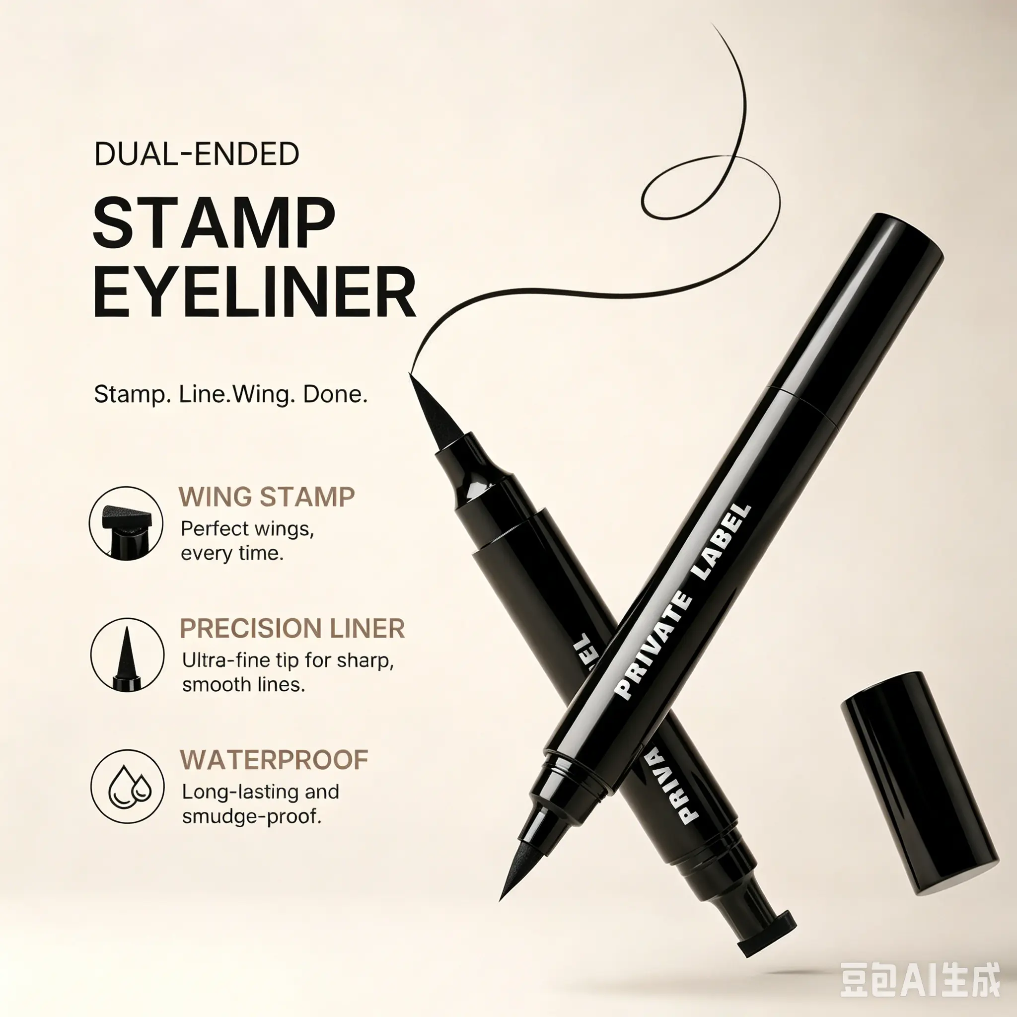Oem Long Wear Vegan Wing Black Stamp Eye Liner Pen Matte Wholesale High Quality Liquid Waterproof Eyeliner Pen