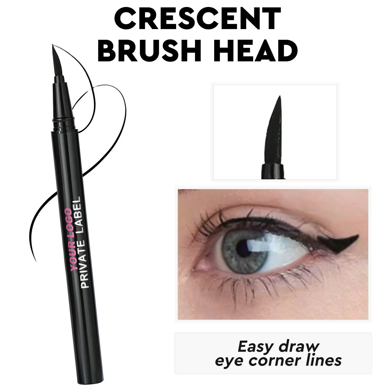 Wholesale Waterproof 24 Hours Long Lasting Quick Drying Smudge Proof Sweatproof Rich Black Very Liquid Eyeliner