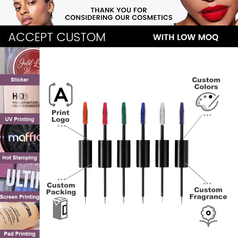 Custom Logo Private Label High Pigment 2-in-1 Matte Long Lasting Wholesale Custom 2 in 1 Eyeliner Pencil