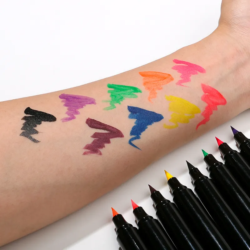 High Quality 2 in 1 UV Color Liquid Eyeliner Pen Label Multi Colored Waterproof Eye Liner Pencil Makeup Low Moq