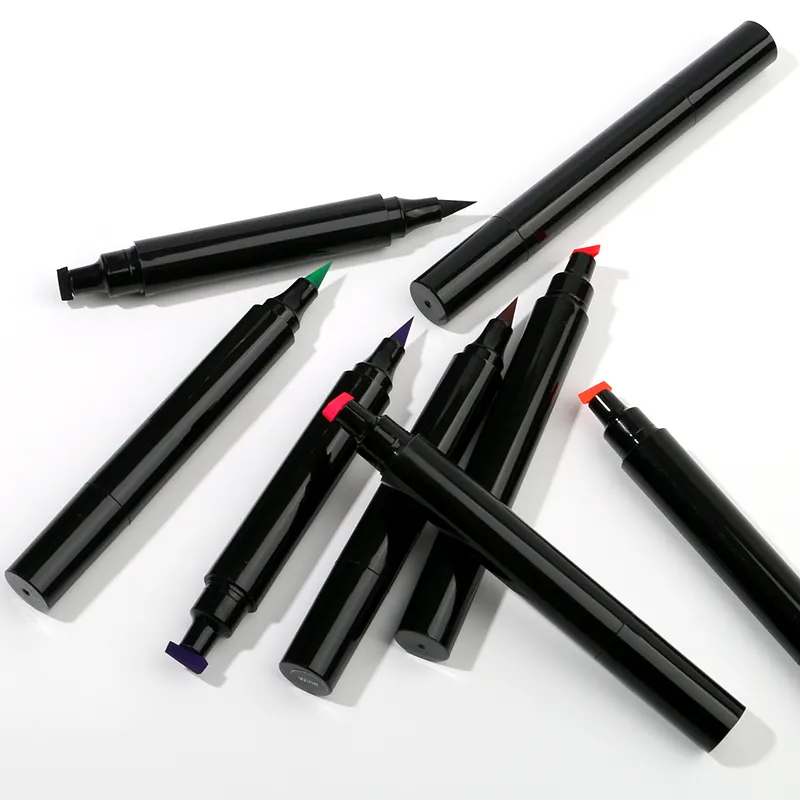 High Quality 2 in 1 UV Color Liquid Eyeliner Pen Label Multi Colored Waterproof Eye Liner Pencil Makeup Low Moq