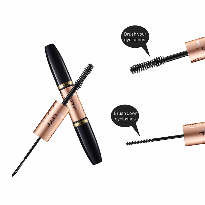 Custom Double Head Mascara Tubing OEM Waterproof with Mascara Brushes 4D Silk Fiber Mascara Private Label
