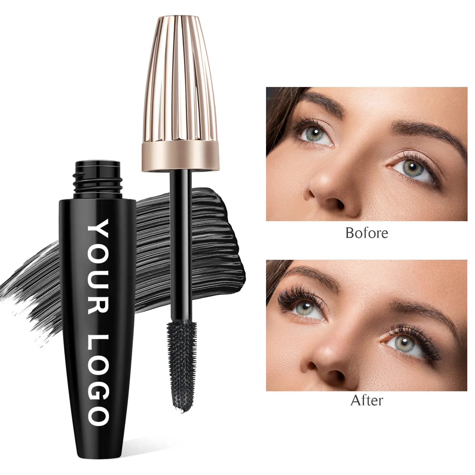 Custom Waterproof Curling Mineral for OEM Cosmetic Manufacturers Black 4D Fiber Private Label