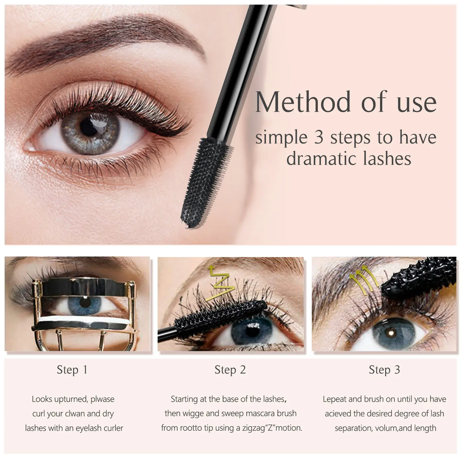 Custom Waterproof Curling Mineral for OEM Cosmetic Manufacturers Black 4D Fiber Private Label