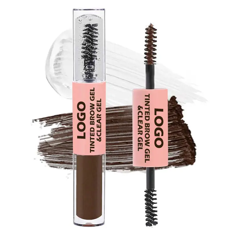 High Quality Private Label Tinted Brow Mascara Customization 2-in-1 Transparent Sweatproof Shaping Eyebrow Gel