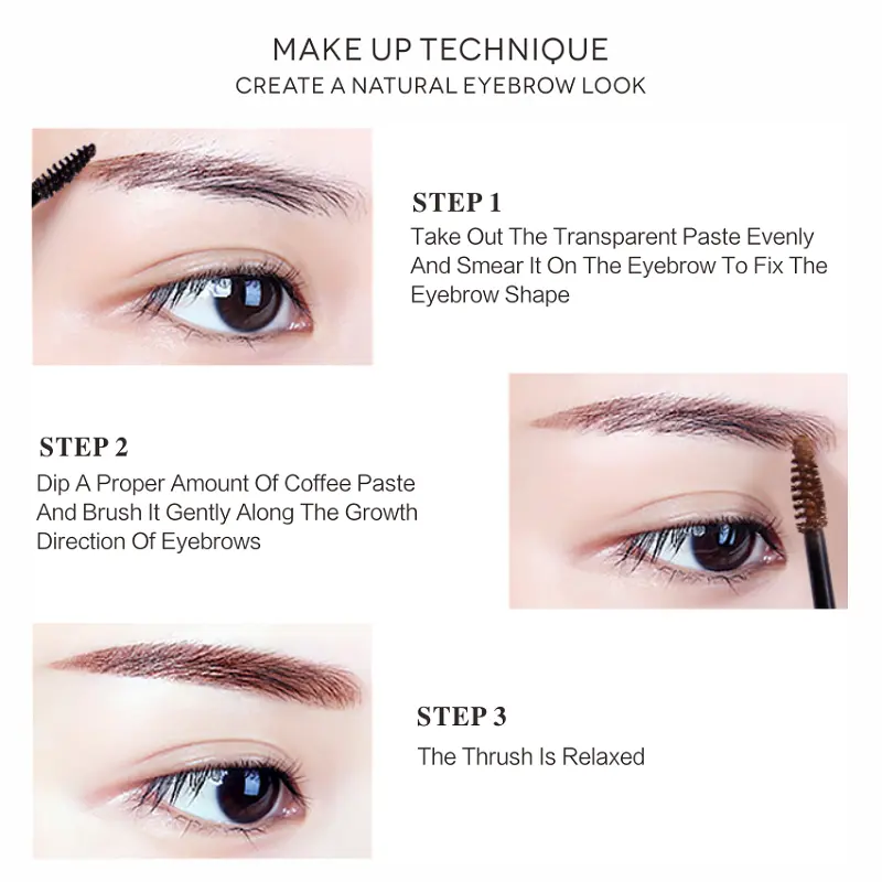 OEM ODM Mineral Liquid Eyebrow Gel Waterproof Transparent Pigment Cosmetic Private Label