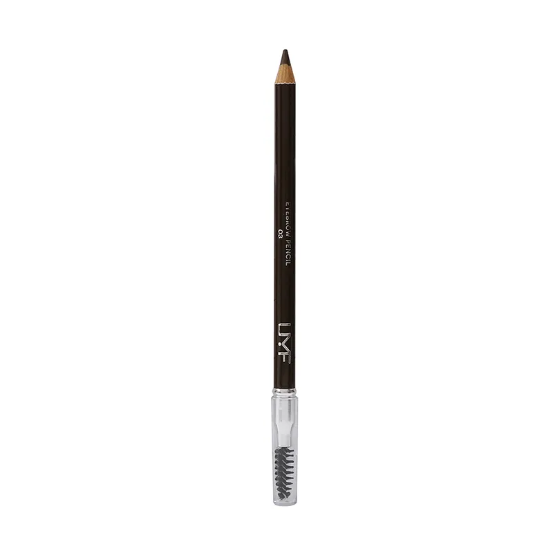 UMF Private Label Long Lasting 4 Colors Waterproof Wooden Eyebrow Pen with Brush Gray Brown