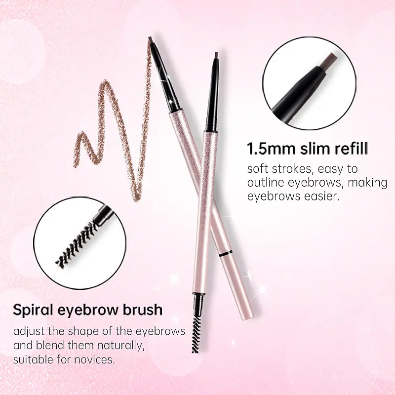 Private Label Wholesale Waterproof Long Lasting Eyebrow Pencil With Brush Custom Logo Natural Eye Brow Pencil