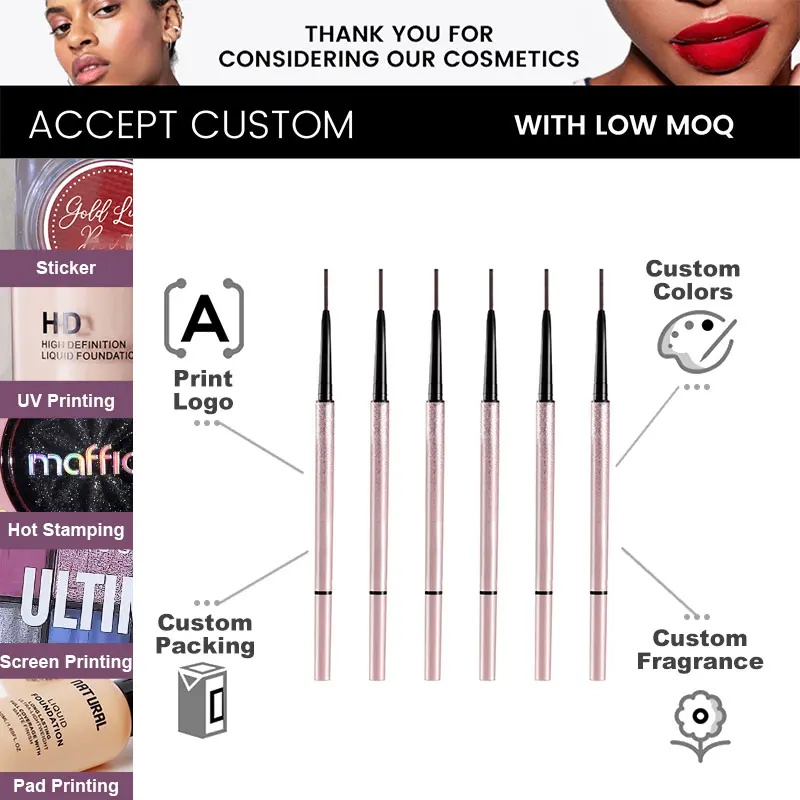 Private Label Wholesale Waterproof Long Lasting Eyebrow Pencil With Brush Custom Logo Natural Eye Brow Pencil