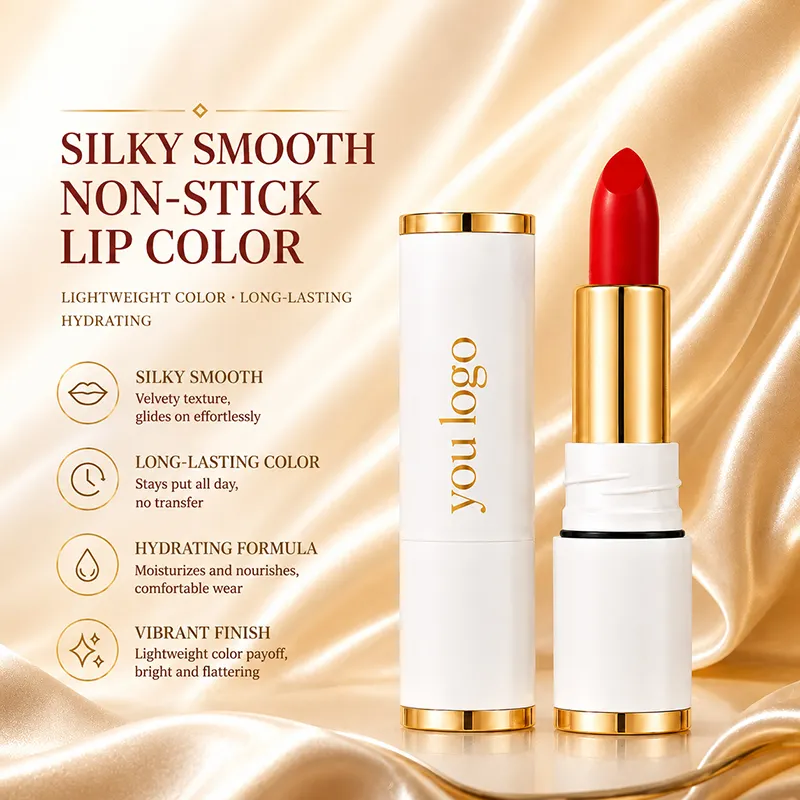 Custom Lipstick OEM High-end Cosmetics Factory Wholesale High-quality Non-stick Waterproof Long-lasting Lipstick Private Label