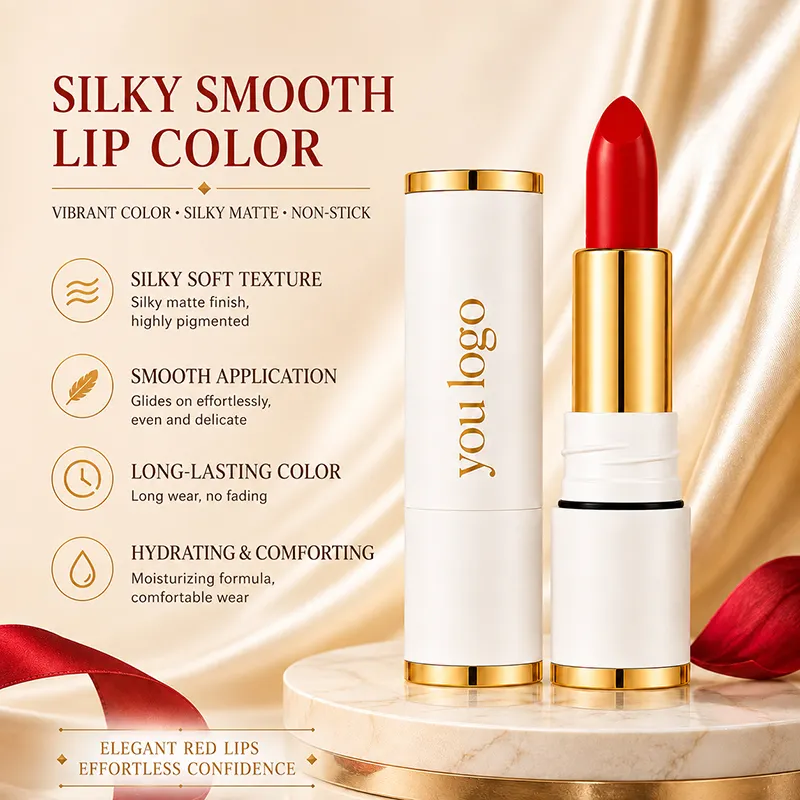 Custom Lipstick OEM High-end Cosmetics Factory Wholesale High-quality Non-stick Waterproof Long-lasting Lipstick Private Label