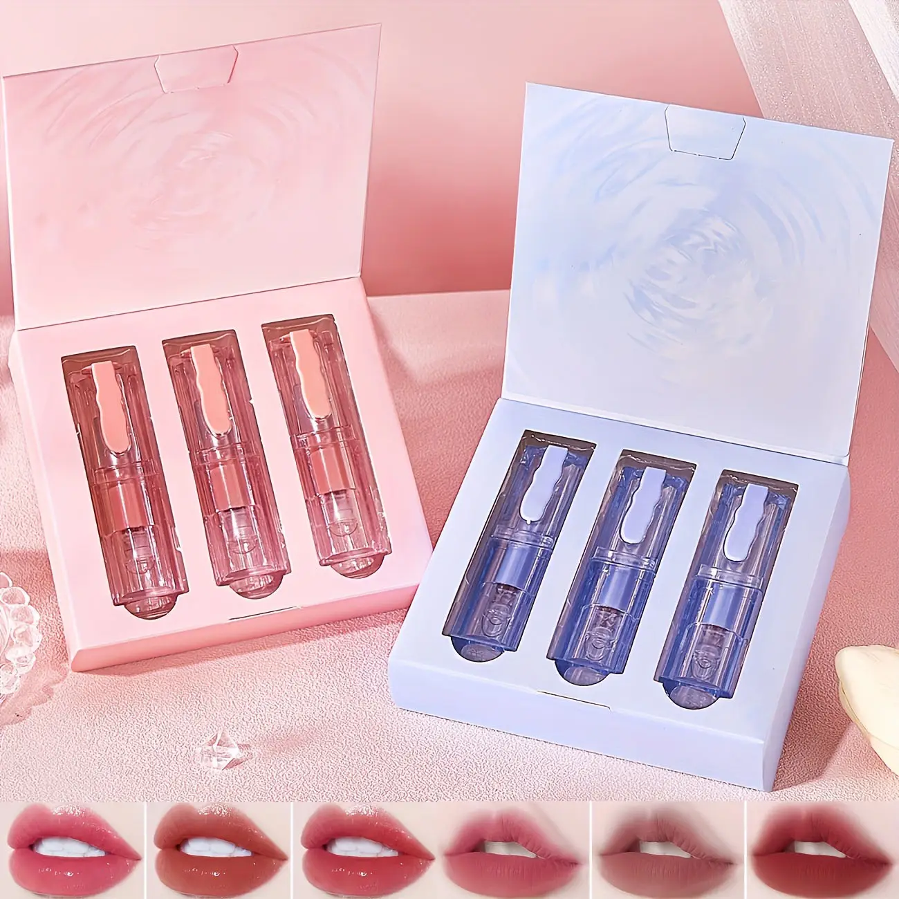 Custom Fashion Matte Lipstick Set OEM Private Label 3 Colors Waterproof Long-lasting Moisturizing Velvet Lipstick Highly