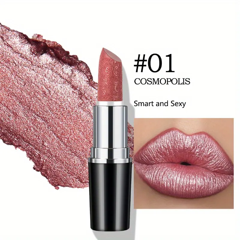 Custom Fashion Waterproof Long-lasting Pearlescent Glitter Lipstick OEM Private Label with Highly Pigmented Moisturizing Formula